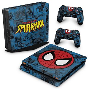 PS4 Slim Skin - Homem-Aranha Spider-Man Comics