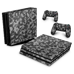 PS4 Pro Skin - Camuflagem Cinza