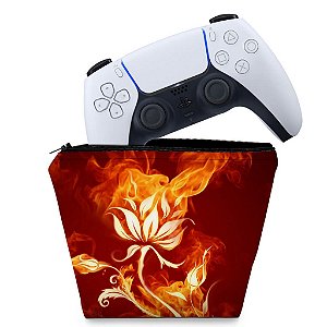 Capa PS5 Controle Case - Fire Flower