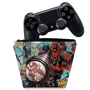Capa PS4 Controle Case - Deadpool