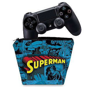 Capa PS4 Controle Case - Super Homem Superman Comics