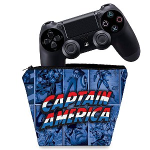 Capa PS4 Controle Case - Capitão América Comics