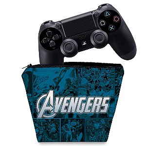 Capa PS4 Controle Case - Avengers Vingadores Comics