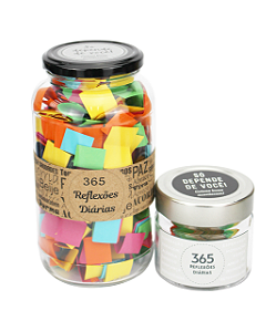 Kit 2 Potes de 365 reflexões diárias- Mensagens com dobra e sem dobra