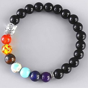Pulseira dos Chakras com Ônix