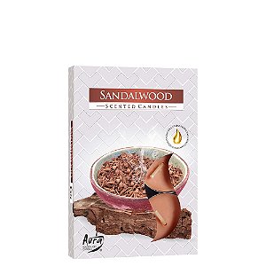 Velas Tealights Perfumadas Caixa com 6 Unidades Aura - Sandalo
