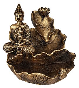 INCENSARIO CASCATA FOLHA BUDA HINDU MEDITANDO