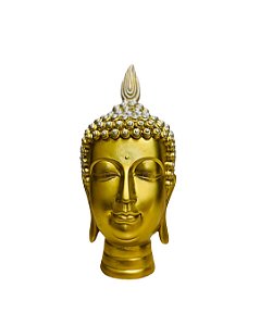 Estatua Cabeca de Buda Tibetano Dourada