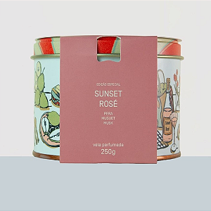 VELA PERFUMADA LATA SUNSET ROSE  - ED. ESPECIAL - 250G