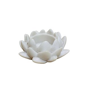 Castiçal Flor de Lotus Branco