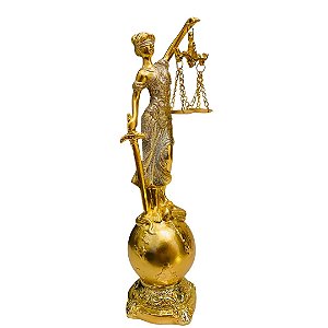 Dama da Justiça - Themis Dourada com Brilho