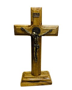 Cruz de Madeira Pedestal - Polida