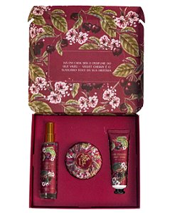 Kit Presenteável Spray + Creme Para As Mãos + Sabonete em Barra Velvet Cherry