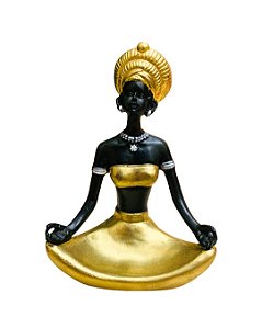 Estátua Africana em Posição de Yoga
