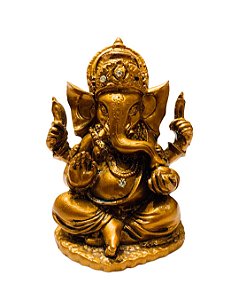 Ganesha com Cristais - Dourado