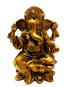 Ganesha na Flor - Dourado