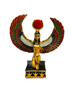 Estatua Isis Alada com Asas Abertas - Colorida - Pequena