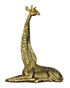 Estatua de Girafa de Resina em Ouro Velho