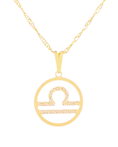 Gargantilha Signo Libra  12 mm - Sunshine Cristais   Tamanho: 1.Corrente 45 cm
