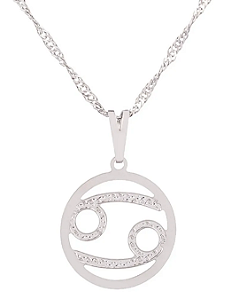 Gargantilha Signo Câncer 12 mm - Sunshine Cristais Tamanho: 1.Corrente 45 cm