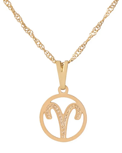 Gargantilha Signo Aries 12 mm - Sunshine Cristais Tamanho: 1.Corrente 45 cm