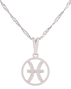 Gargantilha Signo Peixes 12 mm - Sunshine Cristais Tamanho: 1.Corrente 45 cm