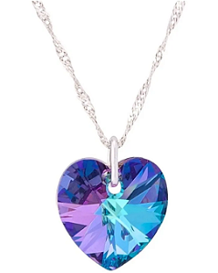 Gargantilha Coração Swarovski 10mm Vitrail Light