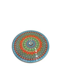 Incensário de Vidro Redondo - Mandala Colorida