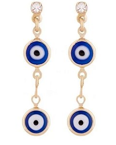 Brinco com Olho Grego Duplo dourado