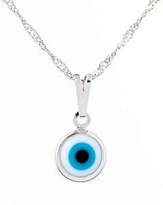 Colar com Olho Grego 10,5 mm Branco