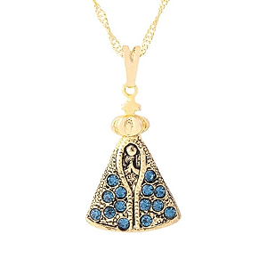 Colar Nossa Senhora Aparecida com Strass 22mm