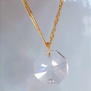 Colar Baguá Swarovski 14mm Cristal