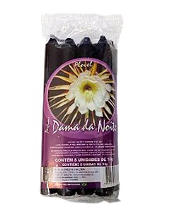 Vela Flovel Aromática Preta - Palito - Dama da Noite - Pacote com 8