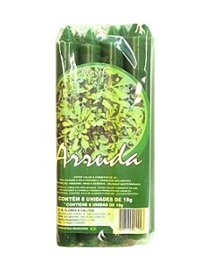 Vela Flovel Aromática Verde - Palito - Arruda - Pacote com 8
