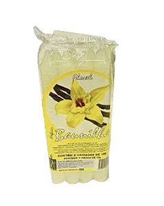 Vela Flovel Aromática Branca - Palito - Baunilha - Pacote com 8
