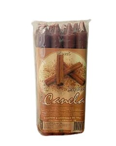 Vela Flovel Aromática Marrom - Palito - Canela - Pacote com 8