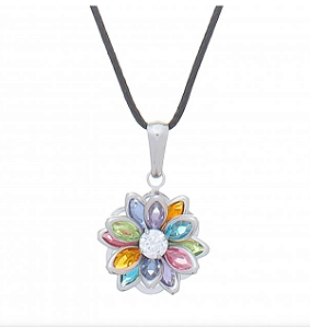 COLAR FLOR DE LOTUS COLORIDA 13mm