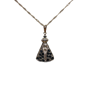 Colar Nossa Senhora Aparecida com Strass 22mm