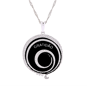 Colar Símbolo Gratidão 29mm com Resina