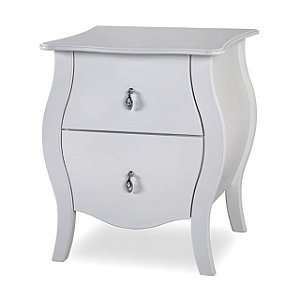 Criado Mudo Bombê Liso 02 Gavetas - Branco - Alto Padrão Móveis.