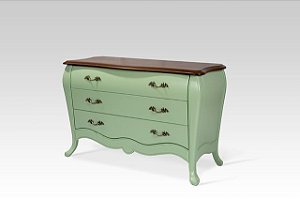 Cômoda Gênova 3 Gavetas - Verde/Imbuia - Alto Padrão Móveis.