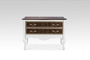 Cômoda Verona Com Recouro - Branca/Imbuia - Alto padrão Móveis.