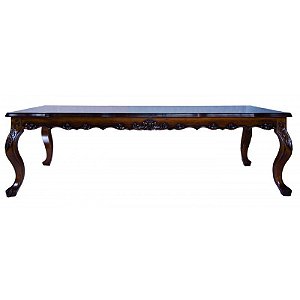 Mesa de Jantar Entalhada Lyon (2,50 x 1,20) - Imbuia Envelhecido - Alto Padrão Móveis.