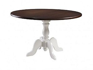 Mesa de Jantar Inglesa (1,20 x 1,20) - Branca/Cappuccino - Alto Padrão Móveis.