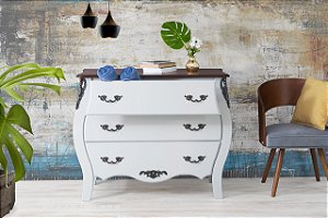 Cômoda Bombe Amsterdã - Branca/Cappuccino - Alto Padrão Móveis.