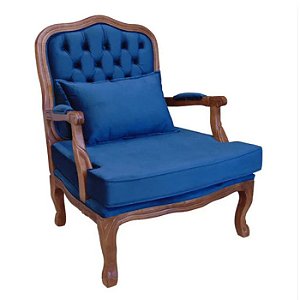 Poltrona King Capitonê - Cappuccino/Azul - Alto Padrão Móveis.