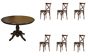 Conjunto de Jantar England - Imbuia - Alto Padrão Móveis.