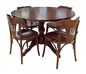 Conjunto de Jantar Marseille (Mesa 1,0m + 04 Cadeiras) - Castanho - Alto Padrão Móveis.