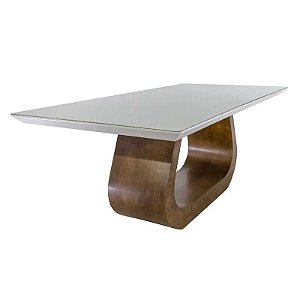 Mesa de Jantar Nairobi 2,0 x 1,0 - Branco/Imbuia - Alto Padrão Móveis.