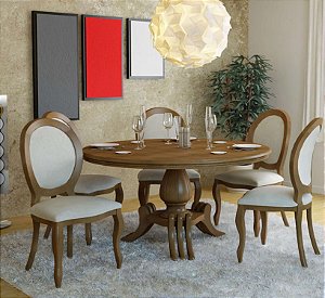 Conjunto de Jantar Fragata - Imbuia - Alto padrão Móveis.